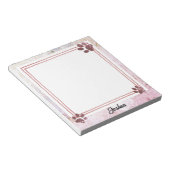 Bloc-note empreintes de patte de chien design aquarelle pers (Incliné)