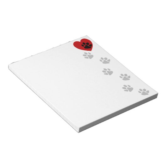Bloc-note Empreintes de pattes dans mon coeur (Incliné)