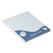 Bloc-note Empreintes de pattes De Chien Bleu Et Blanc Avec T (Incliné)
