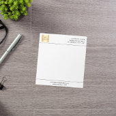 Bloc-note En-tête du logo blanc noir de l'entreprise