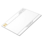 Bloc-note En-tête du logo blanc noir de l'entreprise (Incliné)