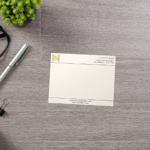 Bloc-note En-tête du logo de l'entreprise de crème beige