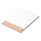 Bloc-note En vichy orange et blanc (Tourné)