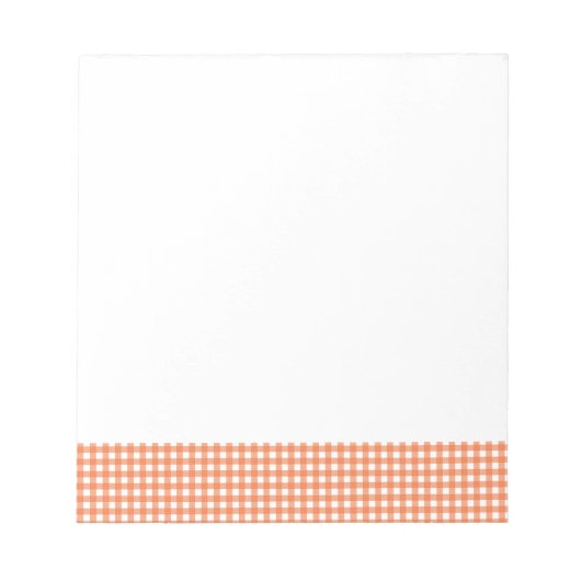 Bloc-note En vichy orange et blanc (Devant)