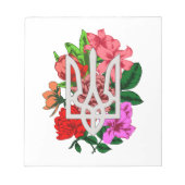 Bloc-note Encore botanique et trident ukrainien tryzub (Devant)