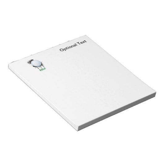 Bloc-note Encre Abstraite avec boule de GOLF et TEXTE (Incliné)