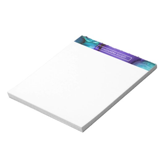 Bloc-note Encre d'alcool turquoise et violette Liquide Art A (Tourné)
