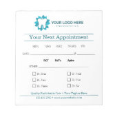 Bloc-note Endodontie modifiable Prochain rendez-vous (Devant)