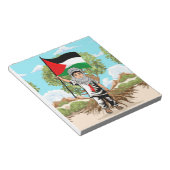 Bloc-note Enfant avec Keffiyeh Palestine Drapeau et olivier (Incliné)