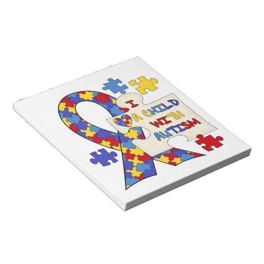 Bloc-note Enfant avec le ruban de sensibilisation sur (Incliné)