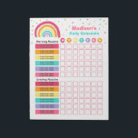 Bloc-note Enfants personnalisés Rainbow Horaire quotidien Ro<br><div class="desc">Ordinateur portable de routine pour enfants personnalisés Rainbow Daily Schedule</div>