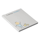 Bloc-note Enfants petit bâton garçon gris et bleu avec étoil (Incliné)