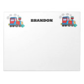 Bloc-note Enfants Train Boys Blue Custom Name (Devant)