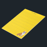Bloc-note English Bulldog Lined Stationery Writing Paper Pad<br><div class="desc">This writing paper pad is ready to be personalized with your name or other text at the top and features a realistic style illustration of an English bulldog in the lower corner. The front of each sheet is bright yellow with ruled lines in navy blue making it easy for you...</div>