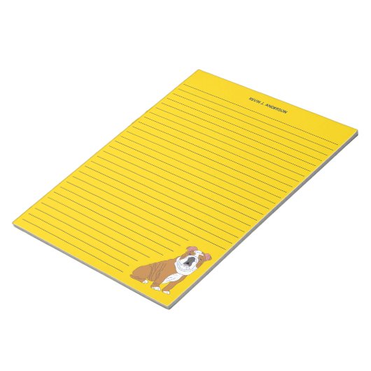 Bloc-note English Bulldog Lined Stationery Writing Paper Pad (Incliné)