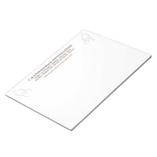 Bloc-note Enquêteur paranormal avec logo fantôme (Incliné)