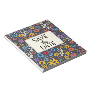 Bloc-note Enregistrer le modèle de floraison Vintage Date