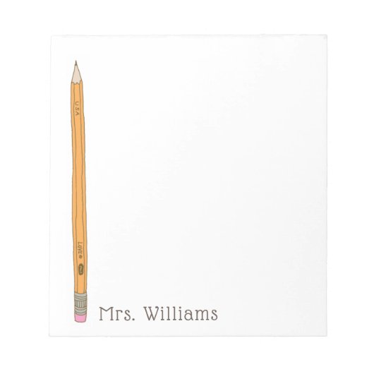 Bloc-note Enseignant au crayon illustré (Devant)