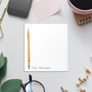 Bloc-note Enseignant au crayon illustré