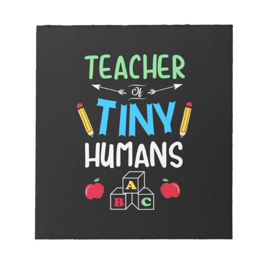Bloc-note Enseignant Cadeau enseignant minuscules humains (Devant)