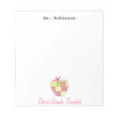 Bloc-note Enseignant de troisième année de pomme (Devant)