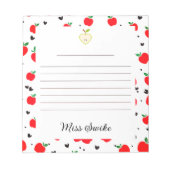 Bloc-note Enseignant des pommes et des coeurs (Devant)