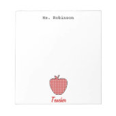 Bloc-note Enseignant En vichy pomme rouge (Devant)
