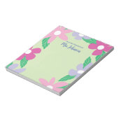 Bloc-note Enseignant Fleurs Personnalisé (Tourné)