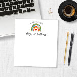 Bloc-note Enseignant moderne Boho coloré Rainbow Nom personn<br><div class="desc">C'est un enseignant moderne Boho coloré Arc-en-ciel Personnalisé Nom Pad note!</div>
