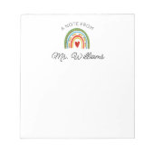 Bloc-note Enseignant moderne Boho coloré Rainbow Nom personn (Devant)
