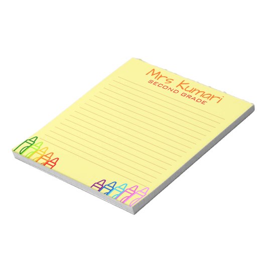 Bloc-note Enseignant personnalisé Crayon Design Linked (Tourné)