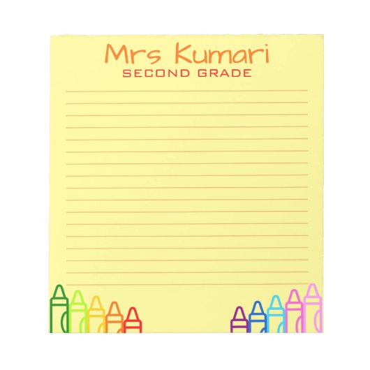 Bloc-note Enseignant personnalisé Crayon Design Linked (Devant)