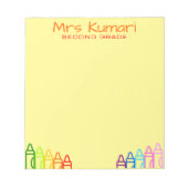 Bloc-note Enseignant personnalisé Crayon Design Post-It Note (Devant)