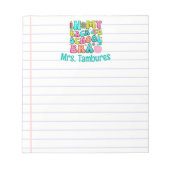 Bloc-note Enseignant personnalisé Retour à l'ère scolaire li (Devant)