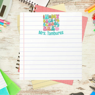 Bloc-note Enseignant personnalisé Retour à l'ère scolaire li