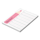 Bloc-note Enseignant personnalisé unique au crayon rose (Tourné)