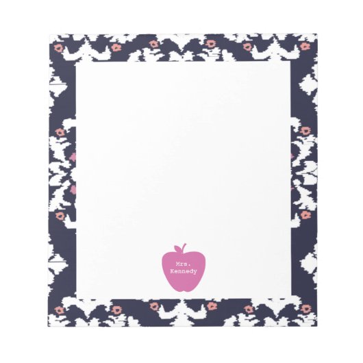 Bloc-note Enseignant Pink Apple Ikat (Devant)