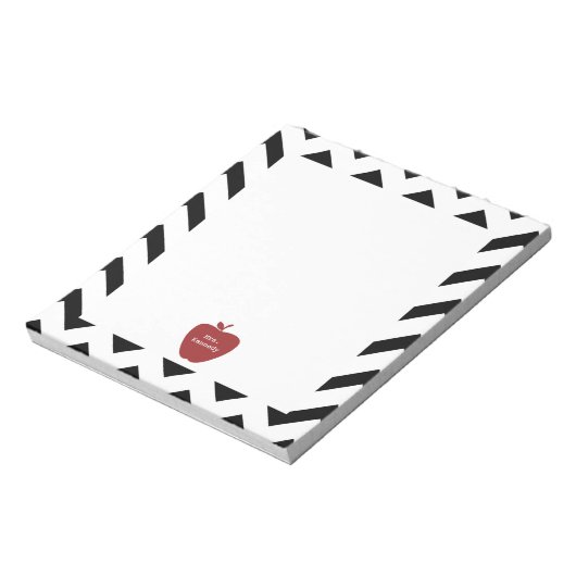Bloc-note Enseignant Red Apple Black Chevron (Tourné)