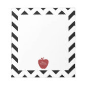 Bloc-note Enseignant Red Apple Black Chevron (Devant)
