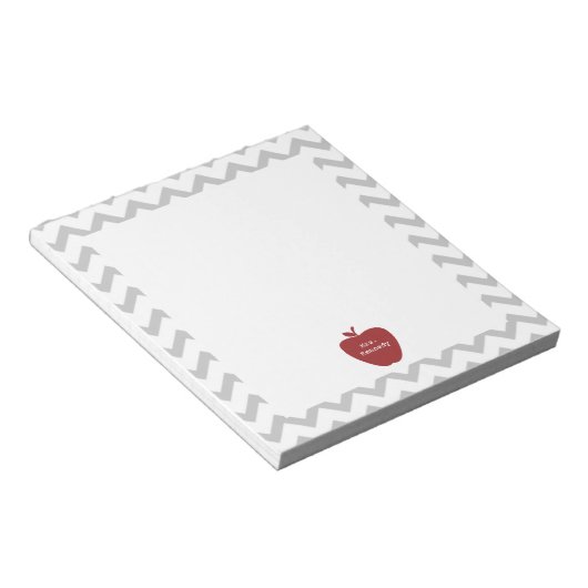 Bloc-note Enseignant Red Apple Grey Chevron (Incliné)