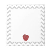 Bloc-note Enseignant Red Apple Grey Chevron (Devant)