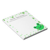 Bloc-note Enseignant vert du Motif de point de grenouille (Incliné)