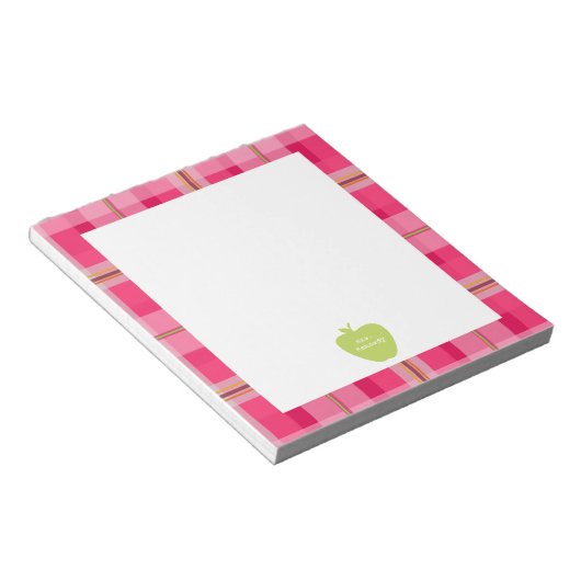 Bloc-note Enseignant vert pomme rose (Incliné)