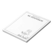 Bloc-note Enseignante en mathématiques féminine tirée à la m (Tourné)