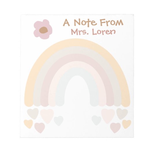 Bloc-note Enseignants Rainbow Sweet Boho (Devant)