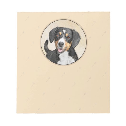 Bloc-note Entlebucher Mountain Dog Painting Original Chien A (Devant)