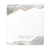 Bloc-note Entreprise Agate Blanche & Or (Devant)