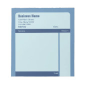 Bloc-note Entreprise Bleue Nom de l'adresse Formulaire de co (Devant)