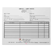 Bloc-note Entreprise de nettoyage de facture blanche (Devant)