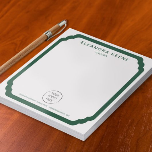 Bloc-note Entreprise Forest Green Logo, Nom et Coordonnées